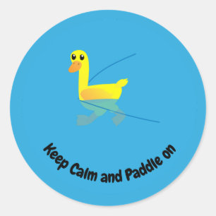 Blijf Kalm en Blijf Rojeren Knuffel Motivatie Eend Ronde Sticker
