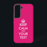 Blijf kalm en blijf roze meme gebruiken samsung galaxy hoesje<br><div class="desc">Blijf kalm en ga verder met meme neon roze aangepast Samsung Galaxy S22 Hoesje. Maak uw eigen persoonlijke wensen kalm citaat. Roze of aangepaste achtergrondkleur. Grappig sjabloon ontwerp met moderne typografie en prinseskroon. De kleuren kunnen worden veranderd.</div>