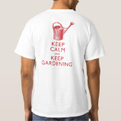 Blijf kalm en blijf tuinieren Grappig Tuinier Gift T-shirt (Achterkant)