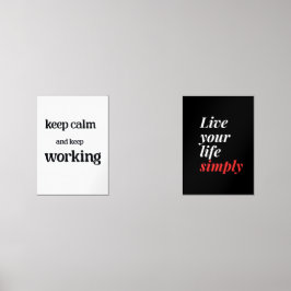 Blijf kalm en blijf werken. muurkunst sets