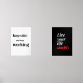 Blijf kalm en blijf werken. muurkunst sets (Voorkant)