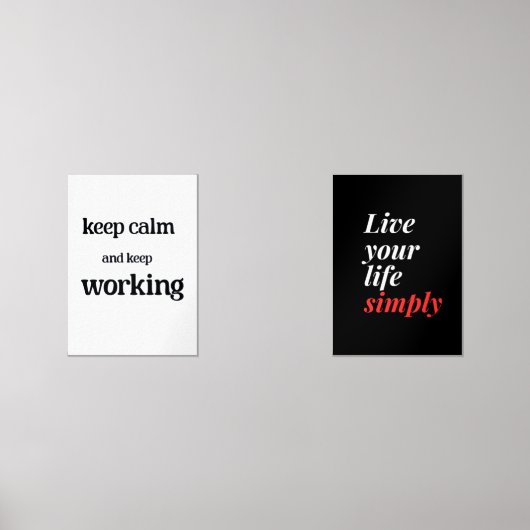Blijf kalm en blijf werken. muurkunst sets (Voorkant)