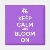 Blijf kalm en bloei op Paarse Magneet (Voorkant)