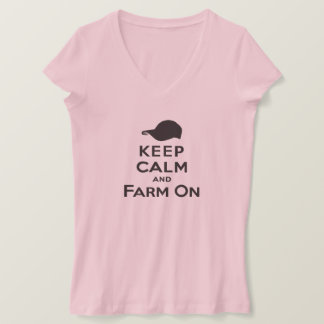 Blijf kalm en Boerderij aan - Dames T-shirts