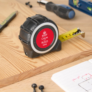 Blijf kalm en bouw op grappig meetlint cadeau rolmaat