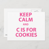 Blijf kalm en C is voor cookies Briefkaart (Voorkant / Achterkant)