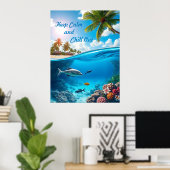 Blijf kalm en chill out poster (Thuiskantoor)