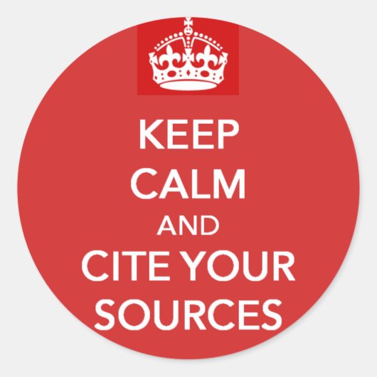 Blijf kalm en Cite uw bronnen Stickers (Voorkant)