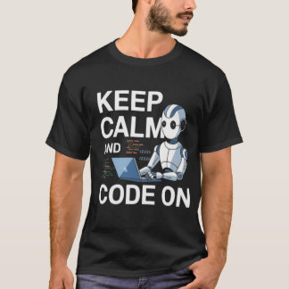Blijf kalm en code aan t-shirt