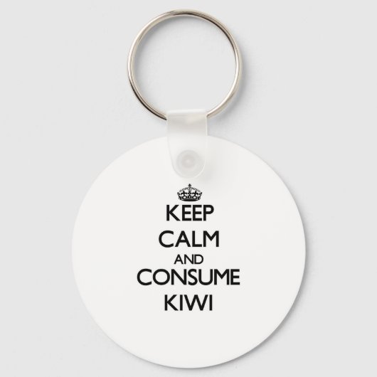 Blijf kalm en consumeer Kiwi Sleutelhanger (Voorkant)
