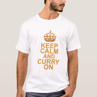 Blijf kalm en curry aan t-shirt