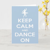 Blijf kalm en dans op lichtblauw Wenskaart Kaart (Gele Bloem)