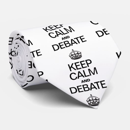 BLIJF KALM EN DEBATEER STROPDAS (Opgerold)
