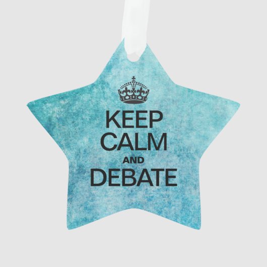 BLIJF KALM EN DEBATTEER Blue Textuur Ornament (achterkant)
