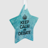 BLIJF KALM EN DEBATTEER Blue Textuur Ornament (voorkant)