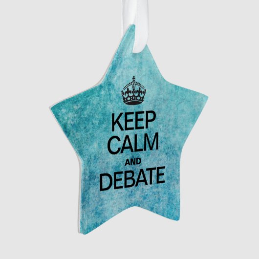 BLIJF KALM EN DEBATTEER Blue Textuur Ornament (voorkant)