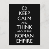 Blijf kalm en denk aan het Romeinse Rijk Briefkaart (Voorkant)