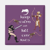 Blijf kalm en Dill Ten Rats MMORPG Gamer Magnet (Voorkant)