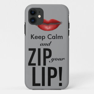 blijf kalm en doe je lippen op slot grappige parod iPhone 11 hoesje