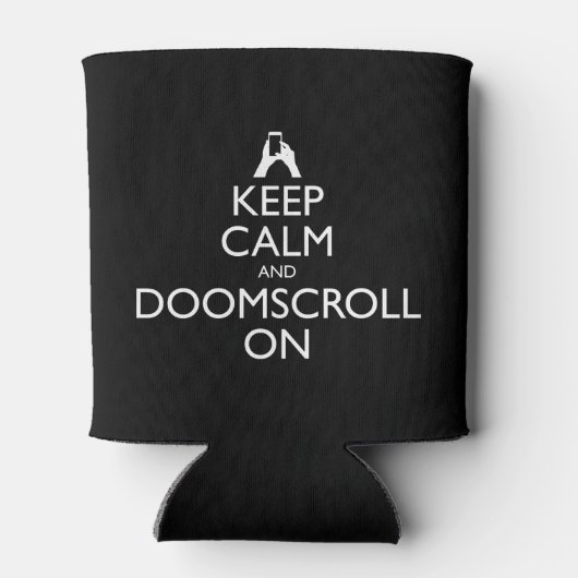 Blijf kalm en doemdenkend blikjeskoeler (Achterkant)