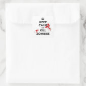 Blijf kalm en dood zombies sticker (Tas)