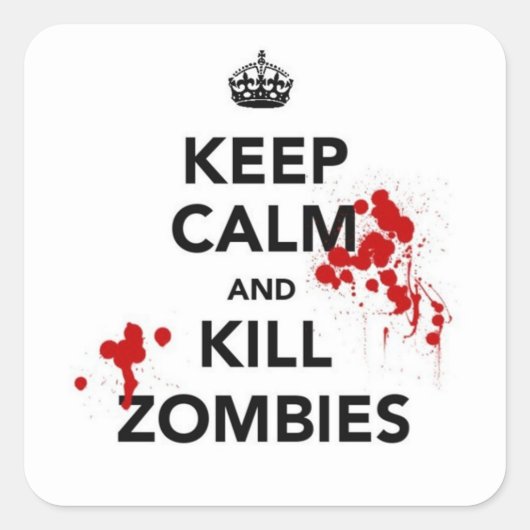 Blijf kalm en dood zombies sticker (Voorkant)