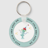 Blijf kalm en doseren – Grappige Diabetes Sleutelh Sleutelhanger (Voorkant)