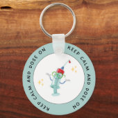 Blijf kalm en doseren – Grappige Diabetes Sleutelh Sleutelhanger (Achterkant)