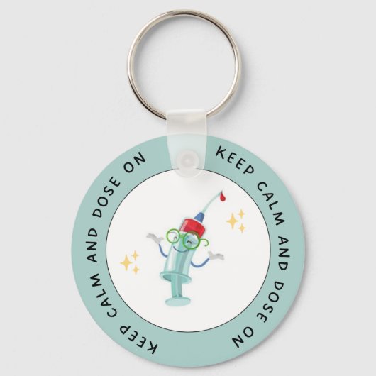 Blijf kalm en doseren – Grappige Diabetes Sleutelh Sleutelhanger (Achterkant)