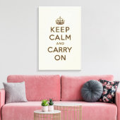 Blijf kalm en draag chocolade op vanille canvas afdruk (Insitu (Woonkamer))