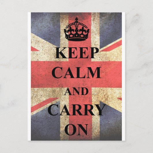 Blijf kalm en draag de Britse vlag Briefkaart (Voorkant)