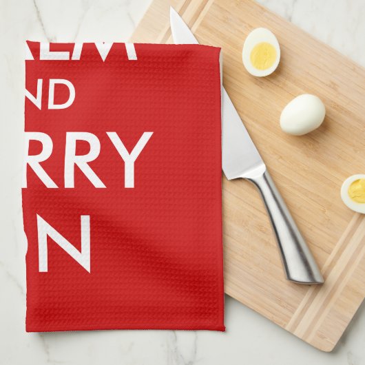 Blijf kalm en draag een keukenhanddoek (Quarter Fold)