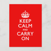 Blijf kalm en draag een rood decor briefkaart (Voorkant)