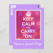 Blijf kalm en draag het Pink Bokeh-Briefkaart Briefkaart (Voorkant / Achterkant)