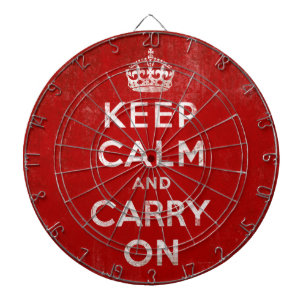 Blijf kalm en draag op  Grunge rood Dartbord