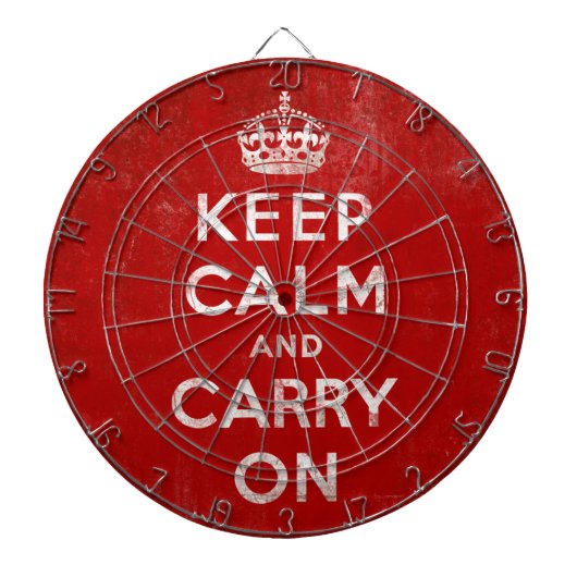 Blijf kalm en draag op Grunge rood Dartbord (Voorkant)