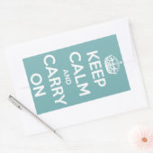 Blijf kalm en draag op hemelsblauwe Stickers (Envelop)