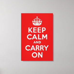 Blijf kalm en draag op verpakt canvas