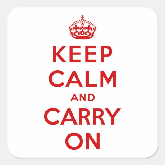 Blijf kalm en draag op vierkante Sticker (Voorkant)