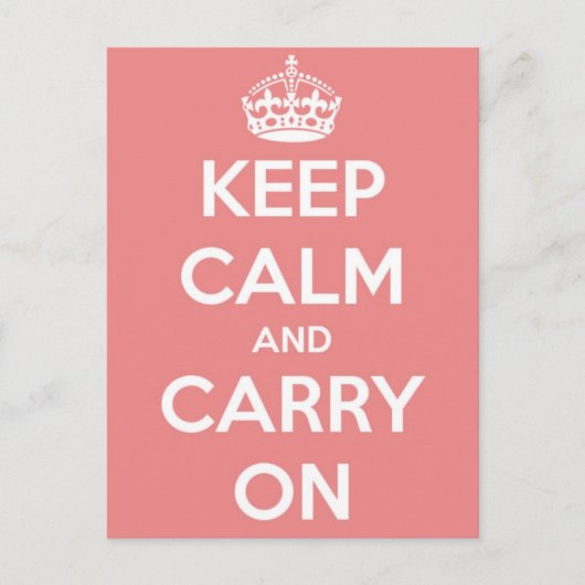 Blijf kalm en draag roze Briefkaart (Voorkant)