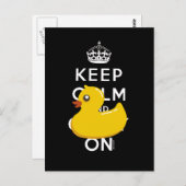 Blijf kalm en draag Rubber Ducky Humor Kaart (Voorkant / Achterkant)