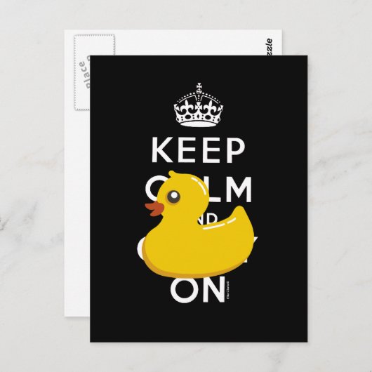Blijf kalm en draag Rubber Ducky Humor Kaart (Voorkant / Achterkant)