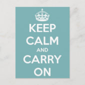 Blijf kalm en draag Sky Blue Briefkaart (Voorkant)