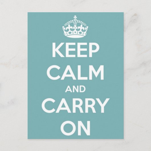 Blijf kalm en draag Sky Blue Briefkaart (Voorkant)