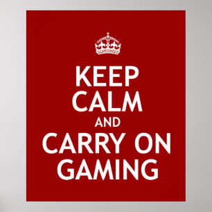 Blijf kalm en draai aan games poster