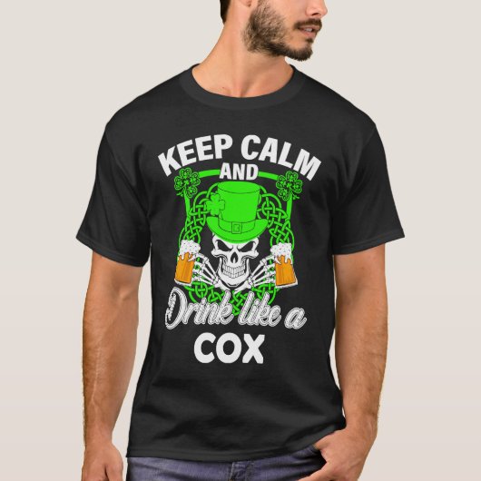 Blijf kalm en drink als een COX st patricks dag lu T-shirt (Voorkant)