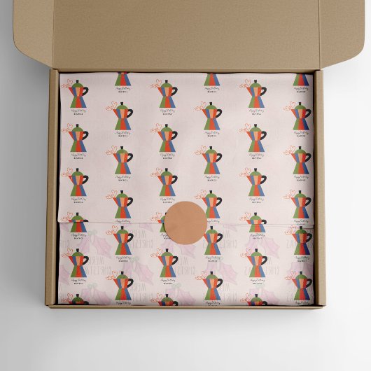 Blijf kalm en Drink Coffee Quote Coffee Pot Tissuepapier