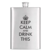 Blijf kalm en drink deze grappige stalen drink kol flacon (Voorkant)