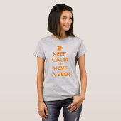 Blijf Kalm en Drink een Bier T-shirt (Voorkant volledig)