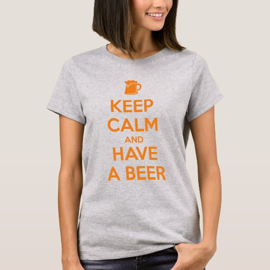Blijf Kalm en Drink een Bier T-shirt (Voorkant)